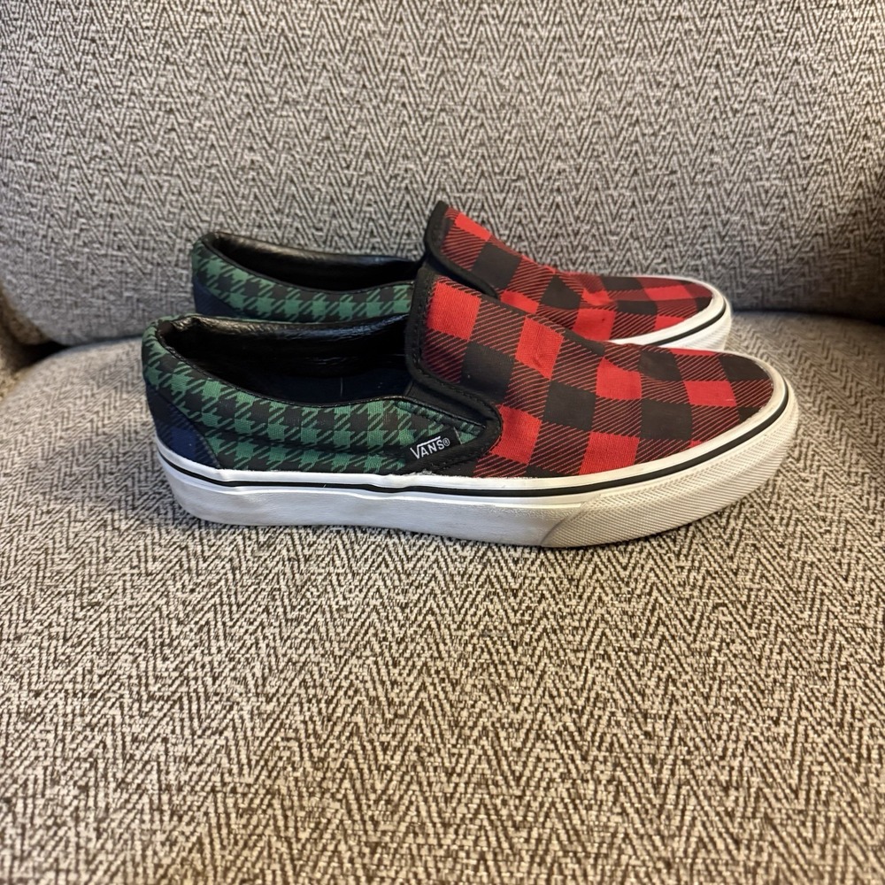 Vans Unisex‎ Classic Multicolor Plaid Buffalo Sneakers size Men's 5 Women's 6.5